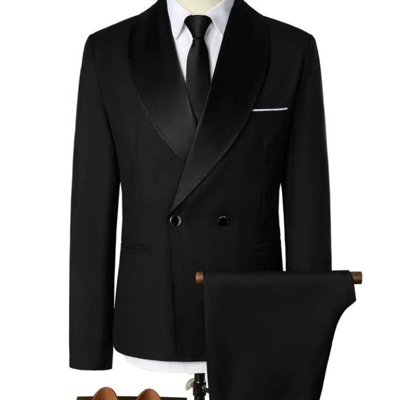 Black Mens Suit Blazer And Pants Set - Picture 5 of 6